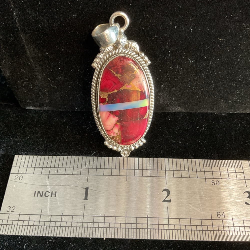 Elegant 925 Sterling Silver and Red Dahlia Turquoise & Opal!